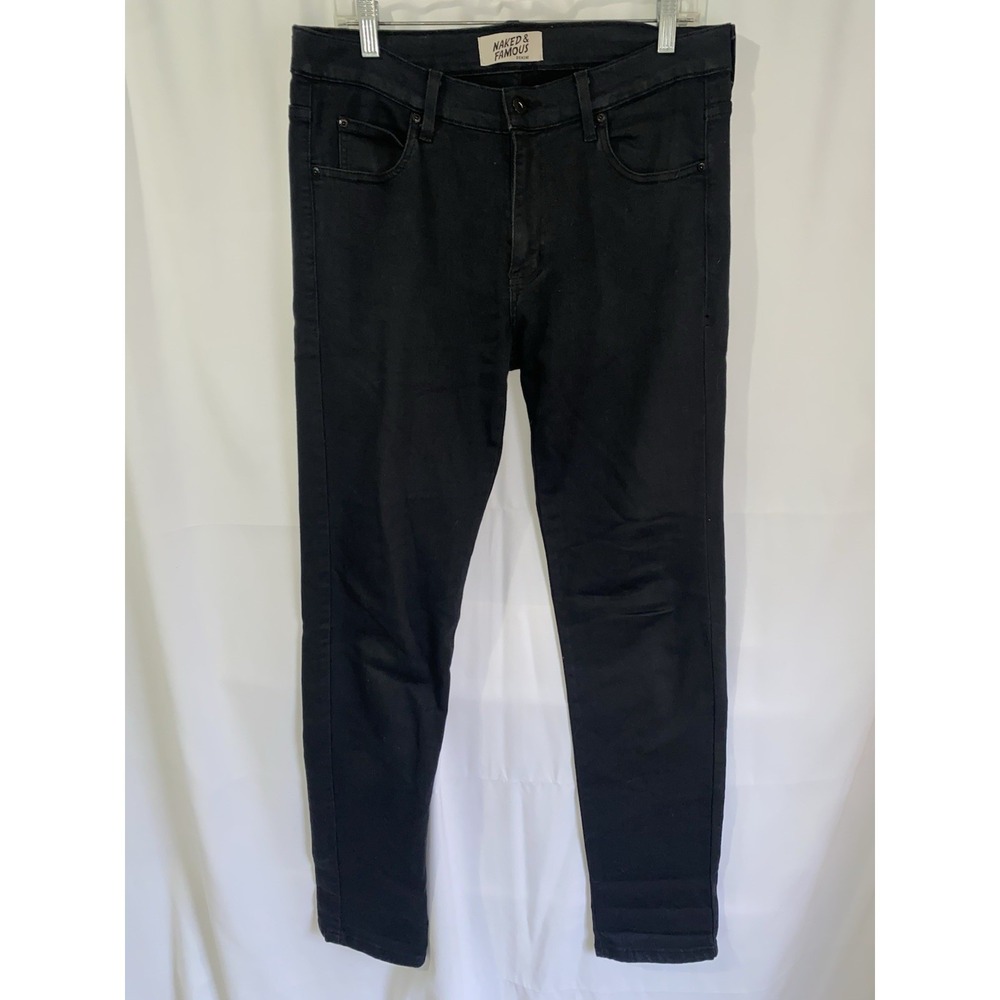 Naked And Famous Stretch Denim Super Skinny Guy Mens‎ 33 Black